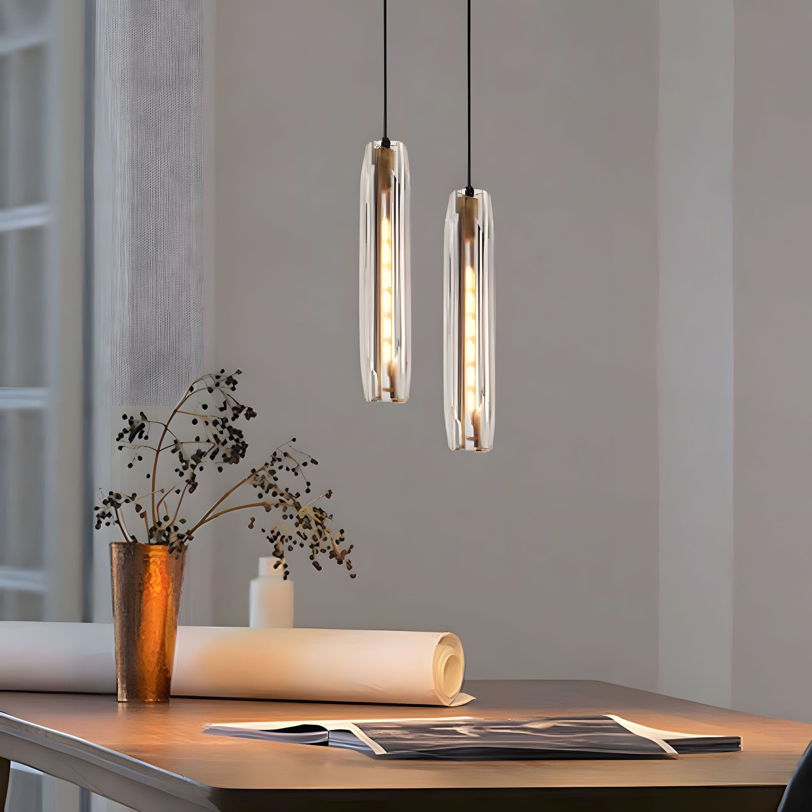 ALLEVA (OPEN BOX)-Rod Light Elegant Post-Modern Pendant Light-ZENDUCE