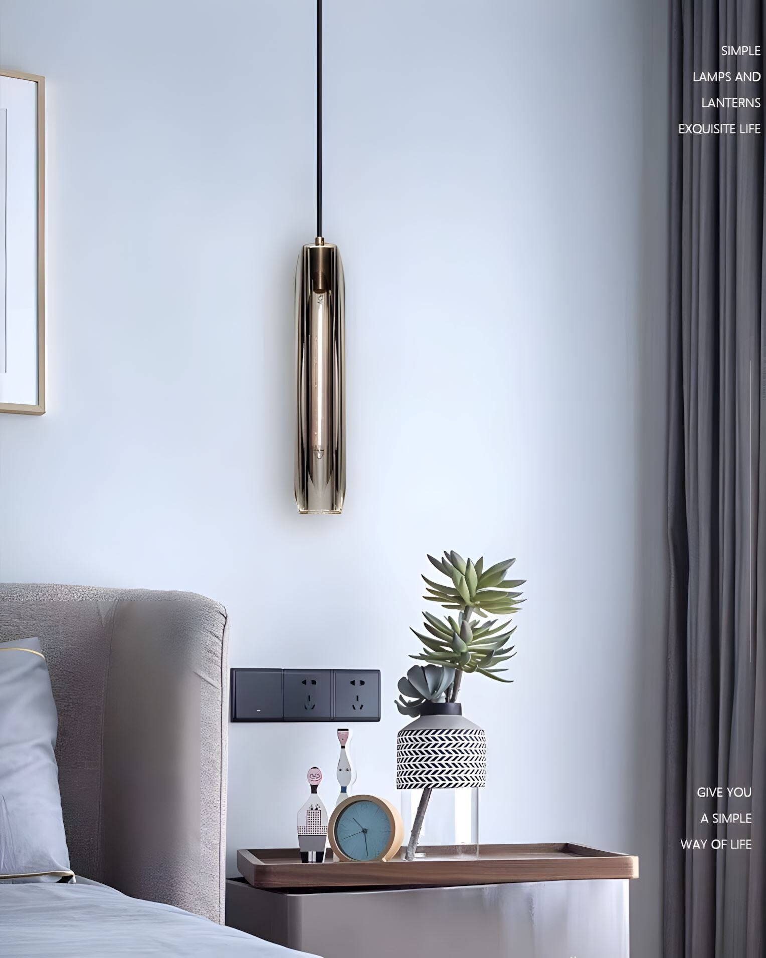 ALLEVA - ZENDUCE - Dia 7cm x H 38cm ( Dia 2.8'' x H 15'') / Smoke / Warm White (3000K)