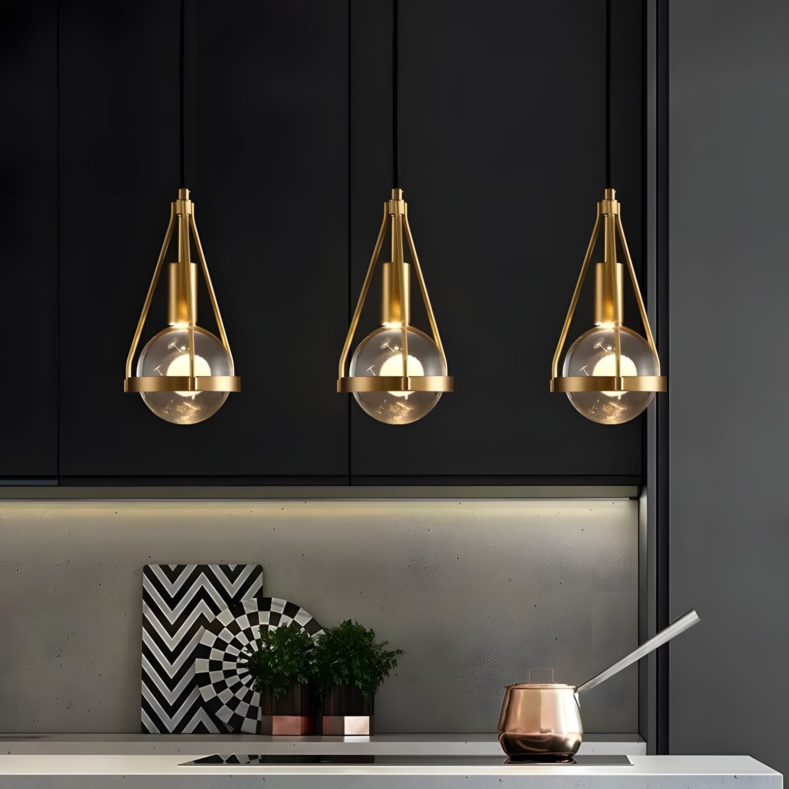 AMYA-Nordic Gold Hanging Pendant-ZENDUCE