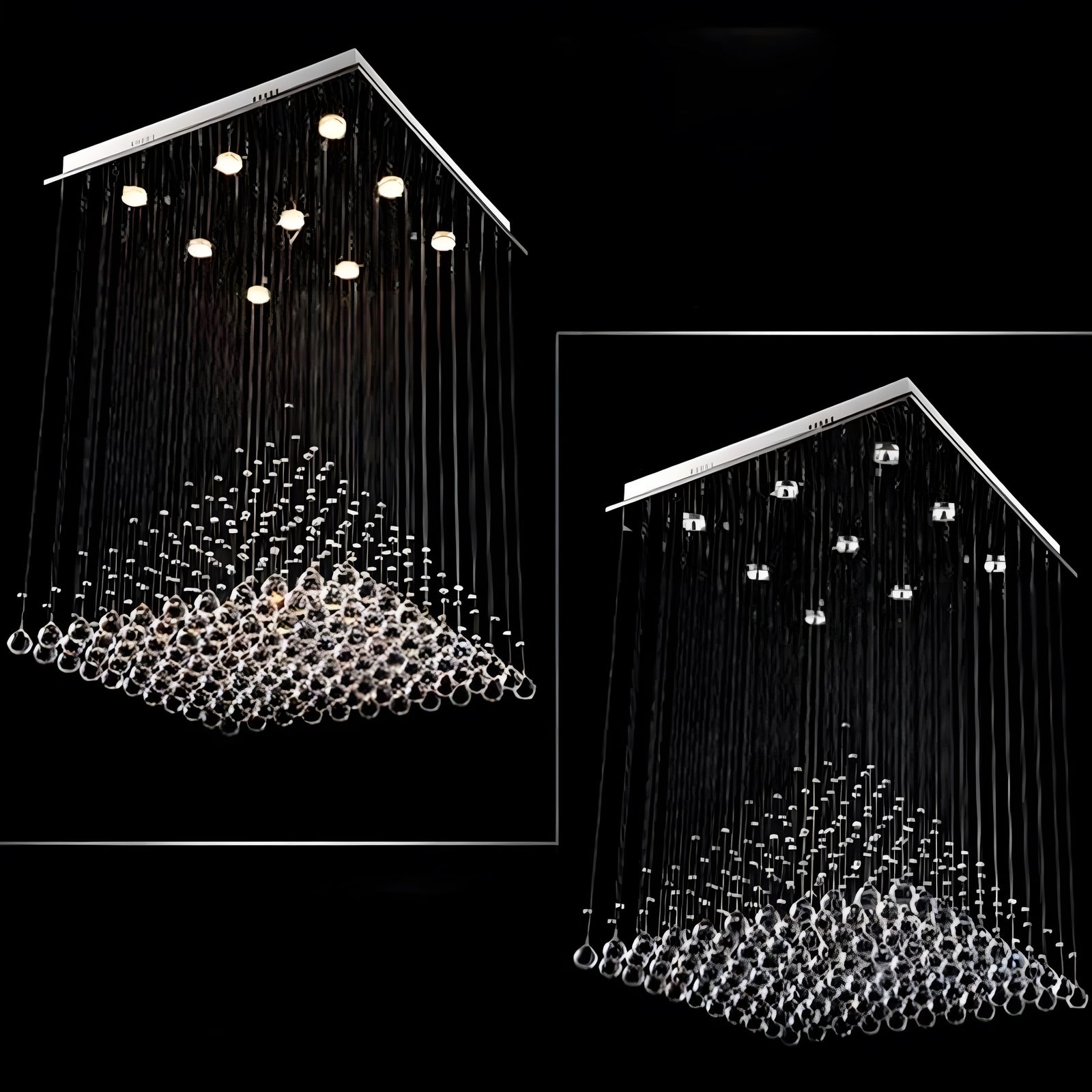 ANYA-Pyramid Crystal Ceiling Light-ZENDUCE