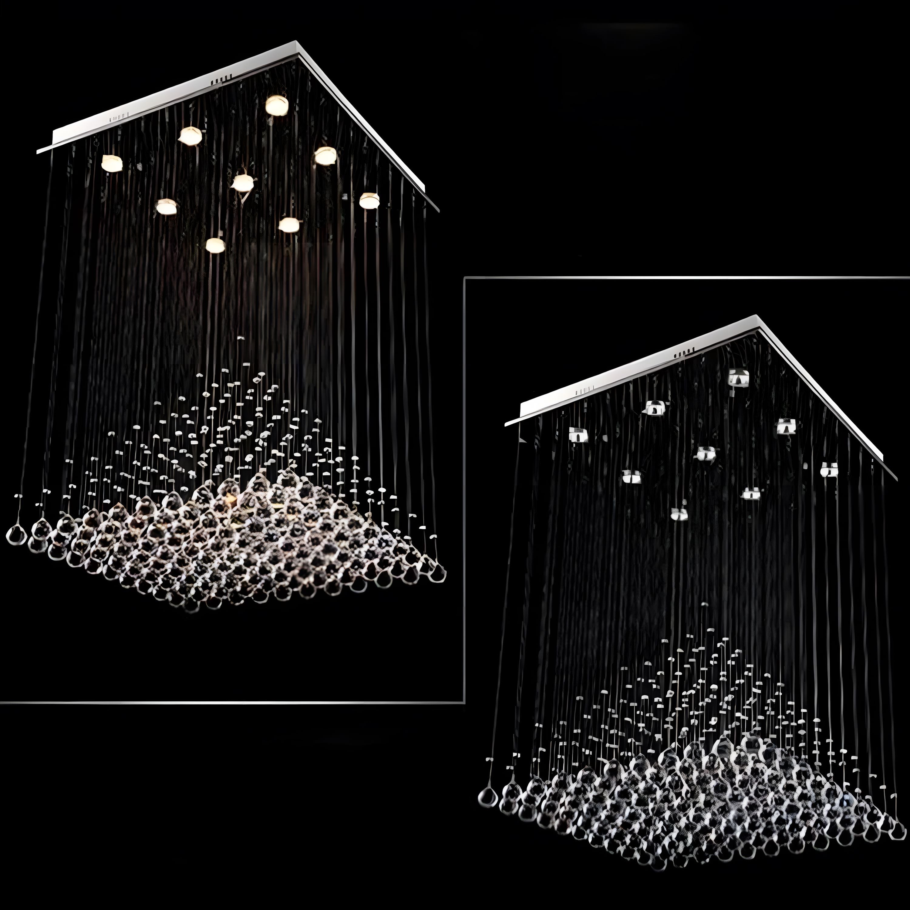 ANYA-Pyramid Crystal Ceiling Light-ZENDUCE