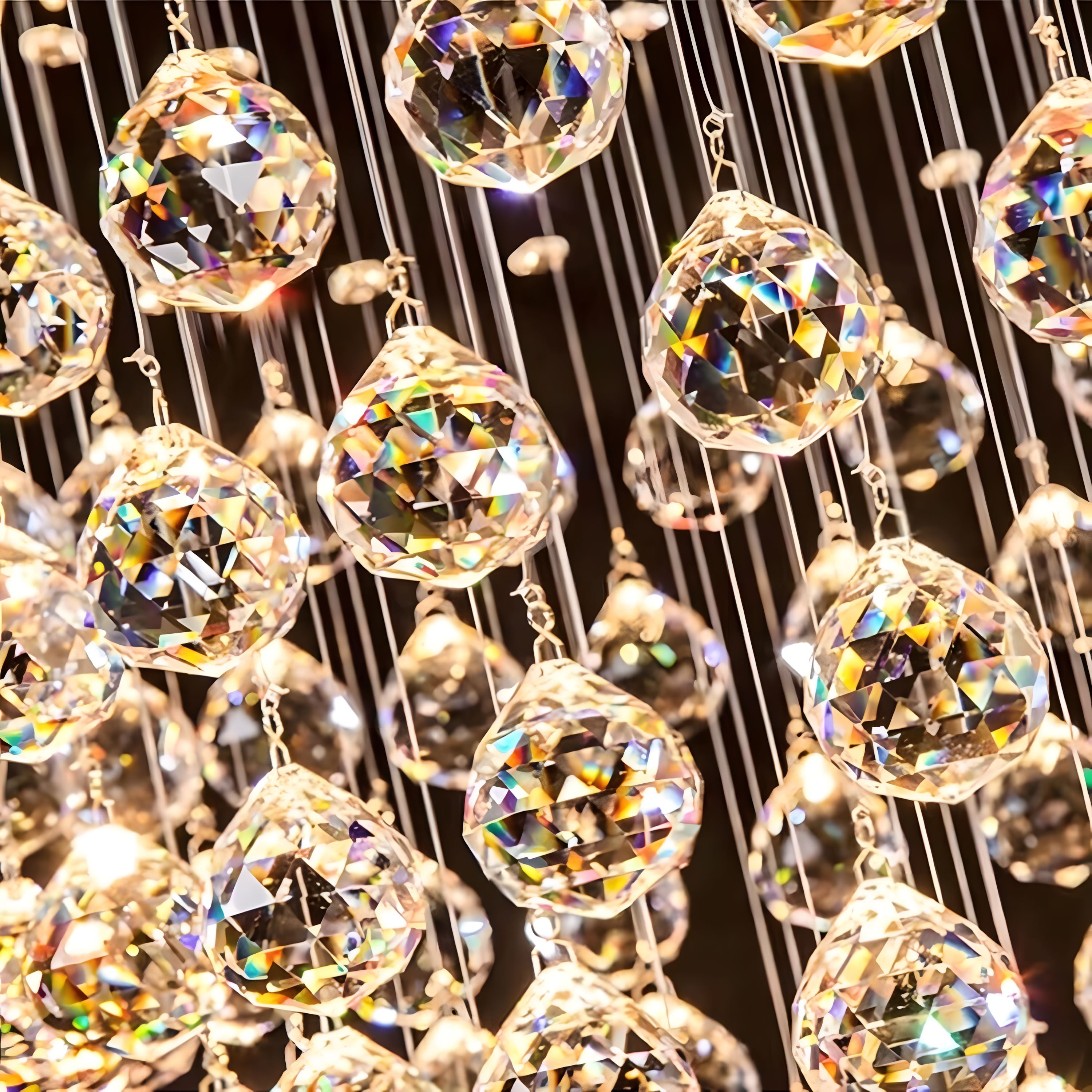 ANYA-Pyramid Crystal Ceiling Light-ZENDUCE
