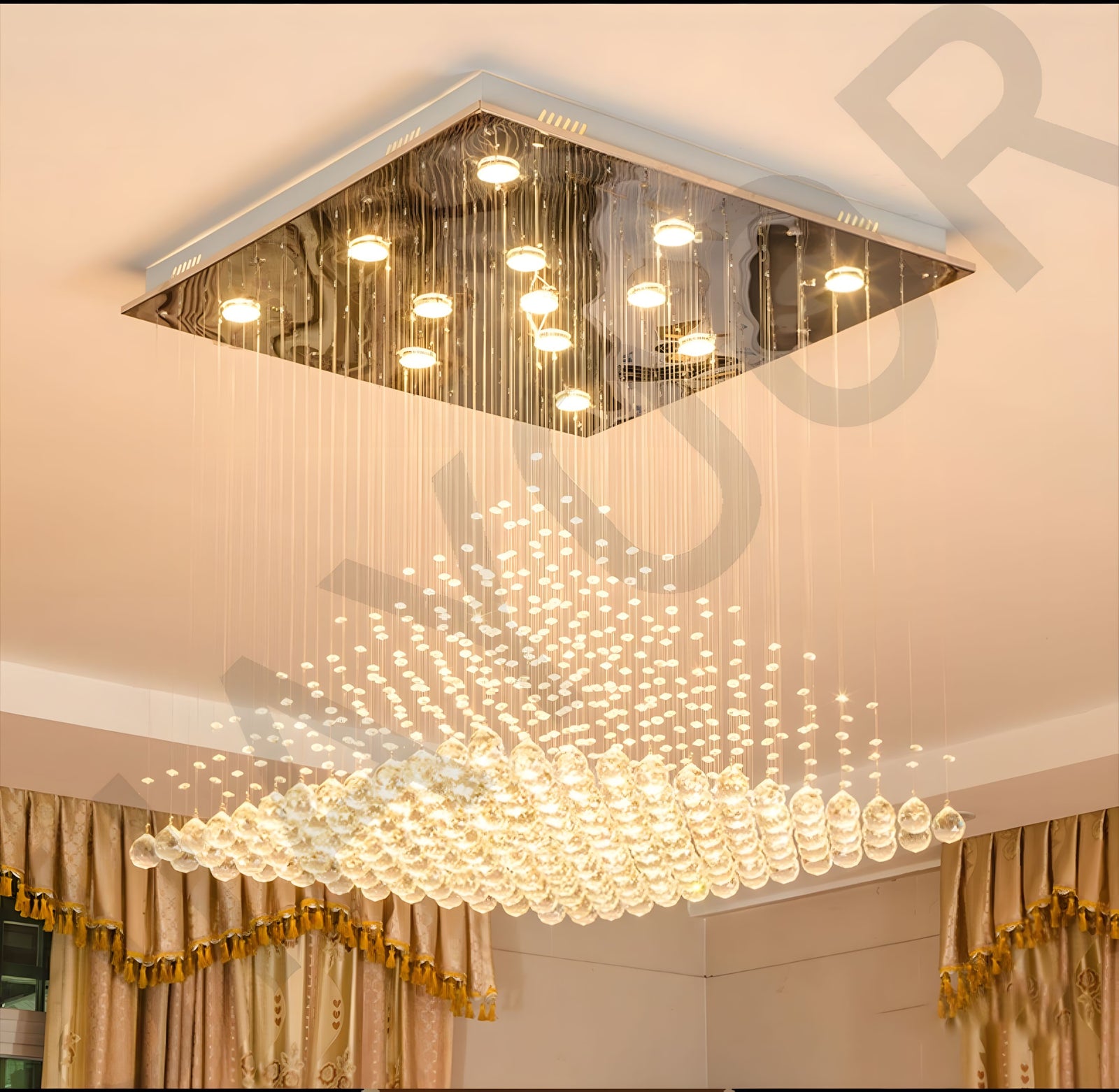 ANYA-Pyramid Crystal Ceiling Light-ZENDUCE