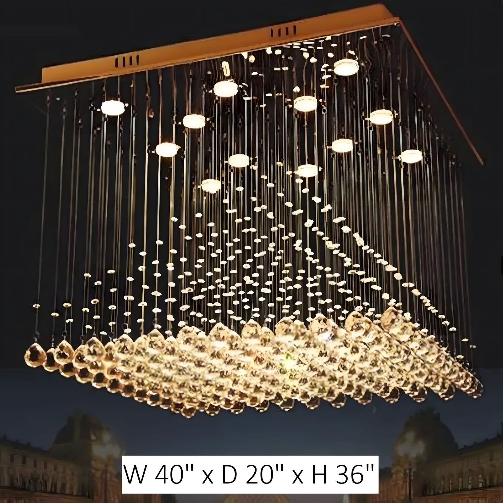 ANYA-Pyramid Crystal Ceiling Light-ZENDUCE