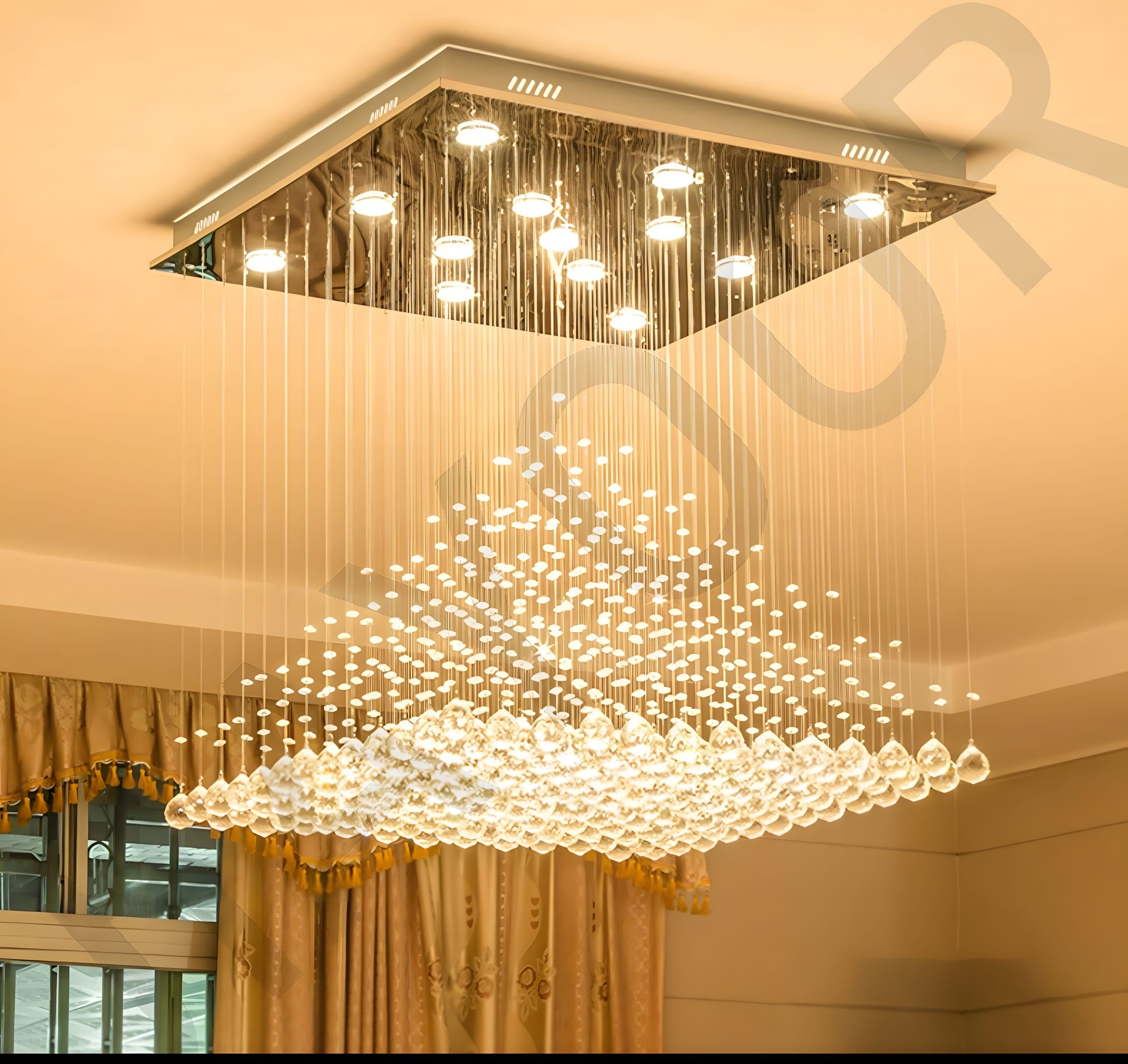 ANYA-Pyramid Crystal Ceiling Light-ZENDUCE