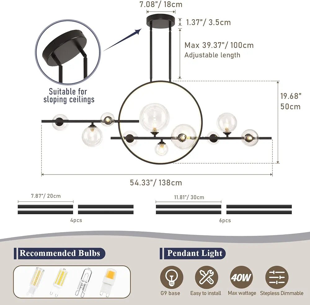 ARCHIPELAGO - ZENDUCE - 39.8" - 7 Heads Black / Cold White / Dimmable