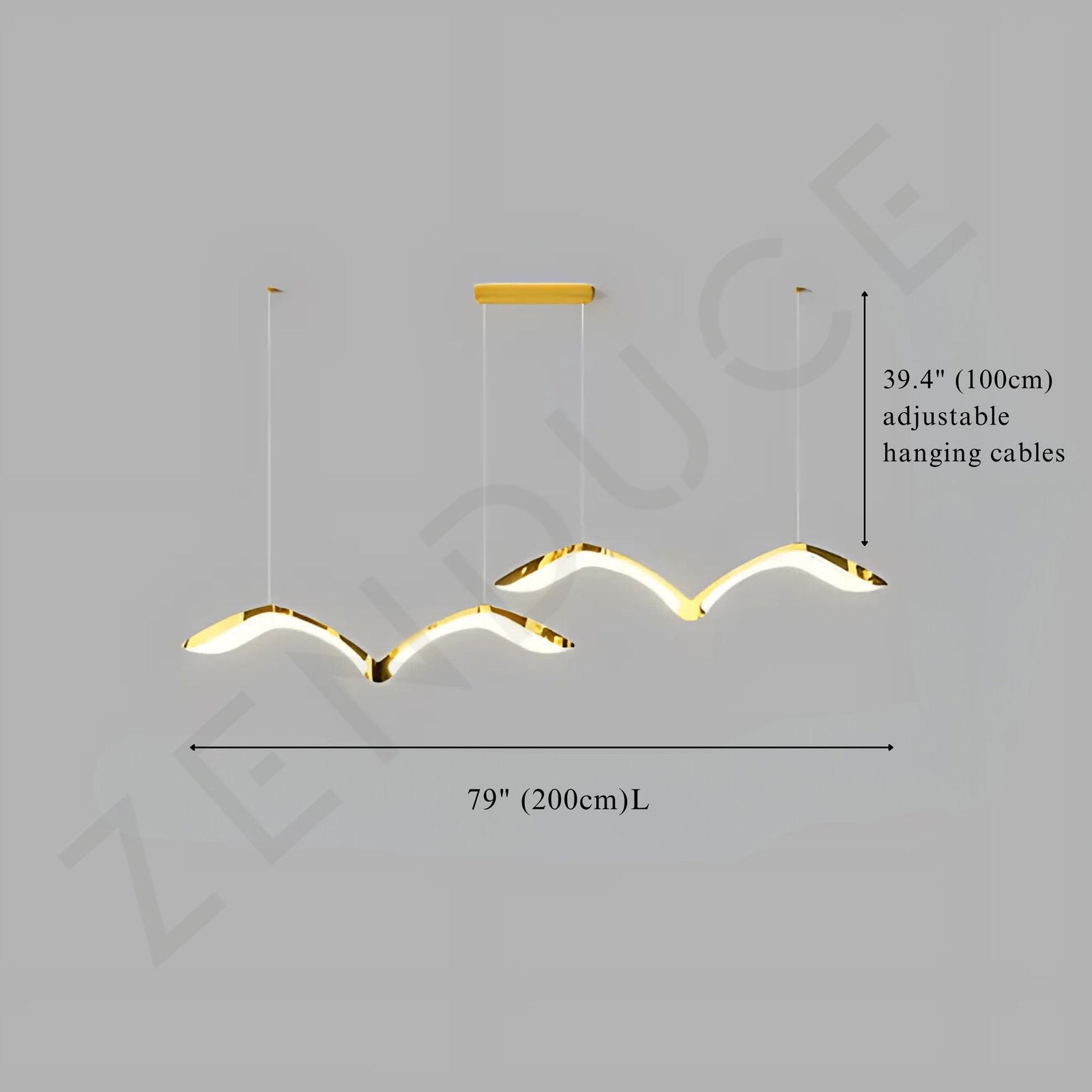 ARIA-Modern Acrylic Linear Chandelier-ZENDUCE