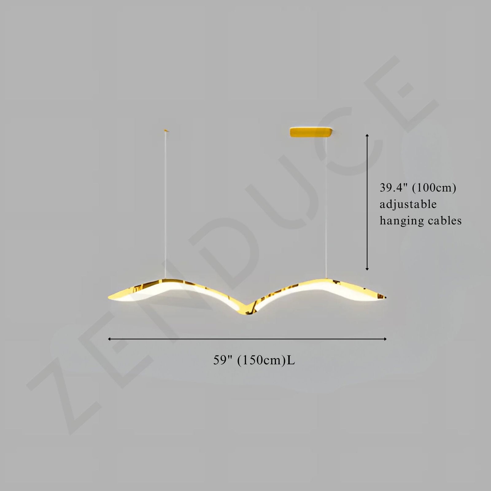 ARIA-Modern Acrylic Linear Chandelier-ZENDUCE