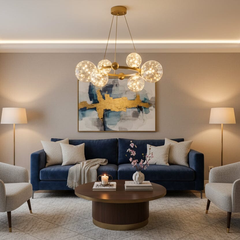 ASTREVA-Modern Dimmable Glass Orb Chandelier-ZENDUCE
