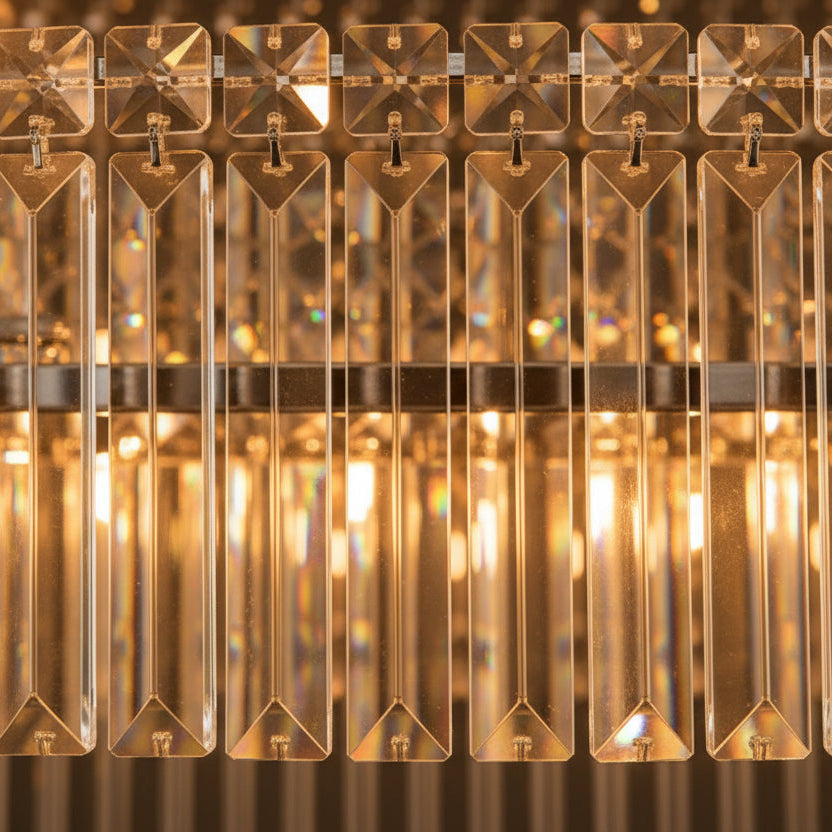 AURELIAN-Modern Linear Crystal Chandelier in Brushed Gold-ZENDUCE