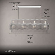 AURELIAN-Modern Linear Crystal Chandelier in Brushed Gold-ZENDUCE