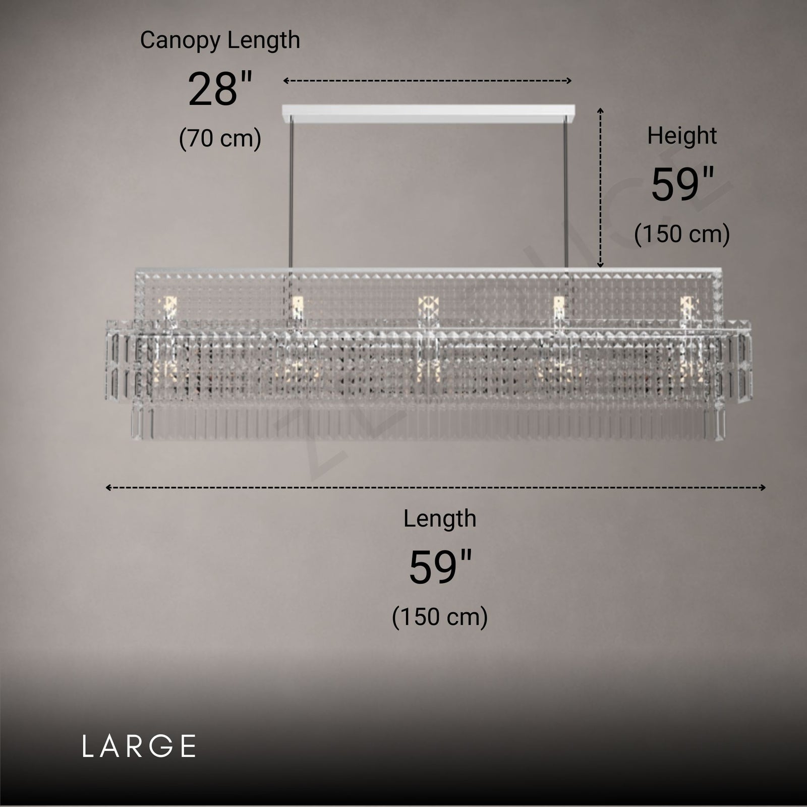 AURELIAN-Modern Linear Crystal Chandelier in Brushed Gold-ZENDUCE