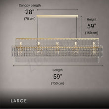 AURELIAN-Modern Linear Crystal Chandelier in Brushed Gold-ZENDUCE