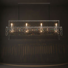 AURELIAN-Modern Linear Crystal Chandelier in Brushed Gold-ZENDUCE