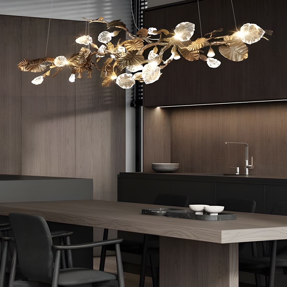 AUTUM-Nature Inspired Leaf Pendant Chandelier-ZENDUCE