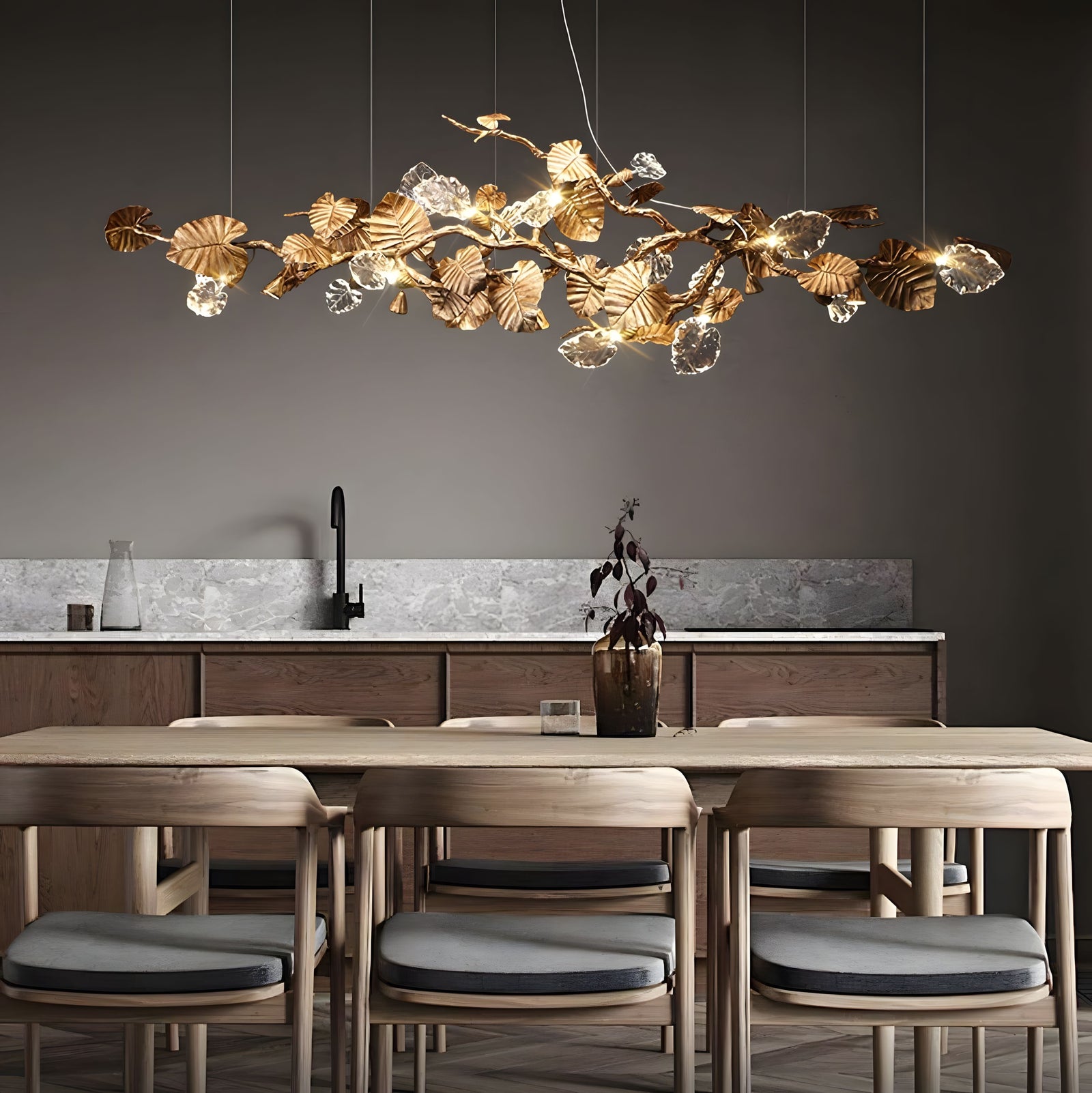 AUTUM-Nature Inspired Leaf Pendant Chandelier-ZENDUCE
