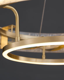 AVELIS-Enamel Round Brass Chandelier-ZENDUCE