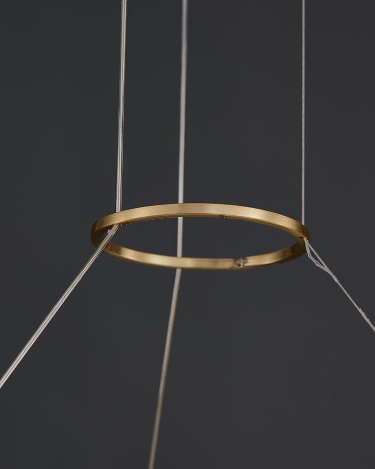 AVELIS-Enamel Round Brass Chandelier-ZENDUCE