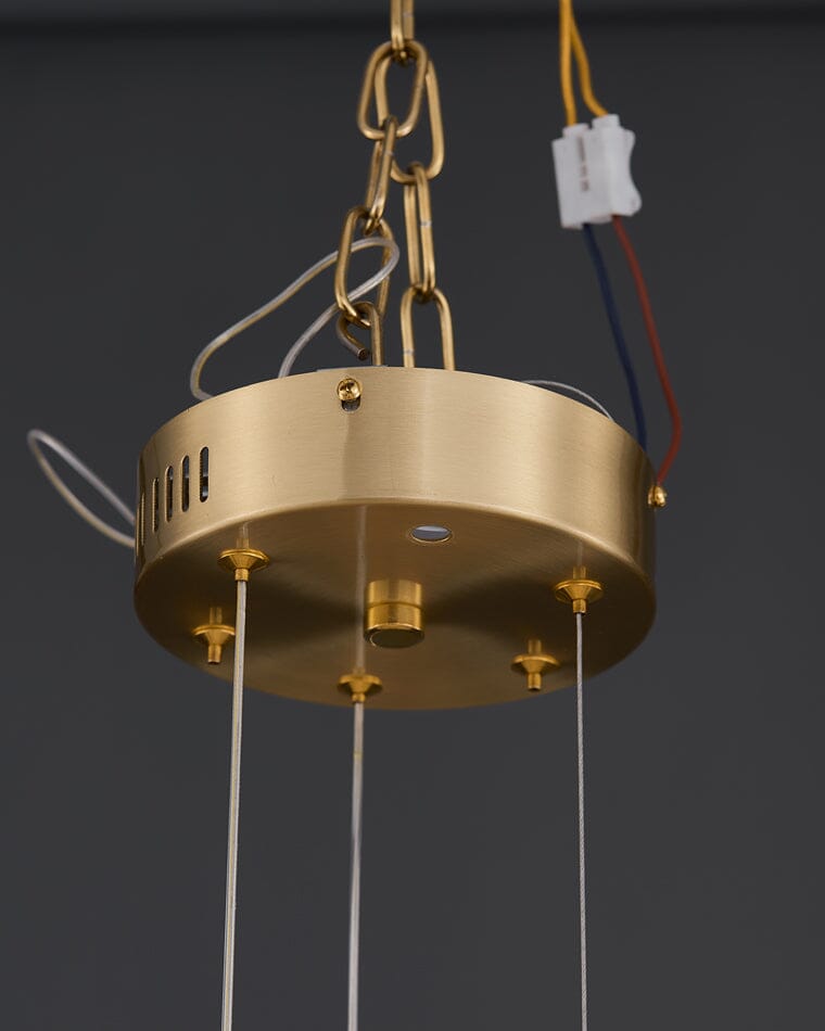 AVELIS-Enamel Round Brass Chandelier-ZENDUCE