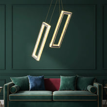AVELYN-Rectangular Crystal Chandelier-ZENDUCE