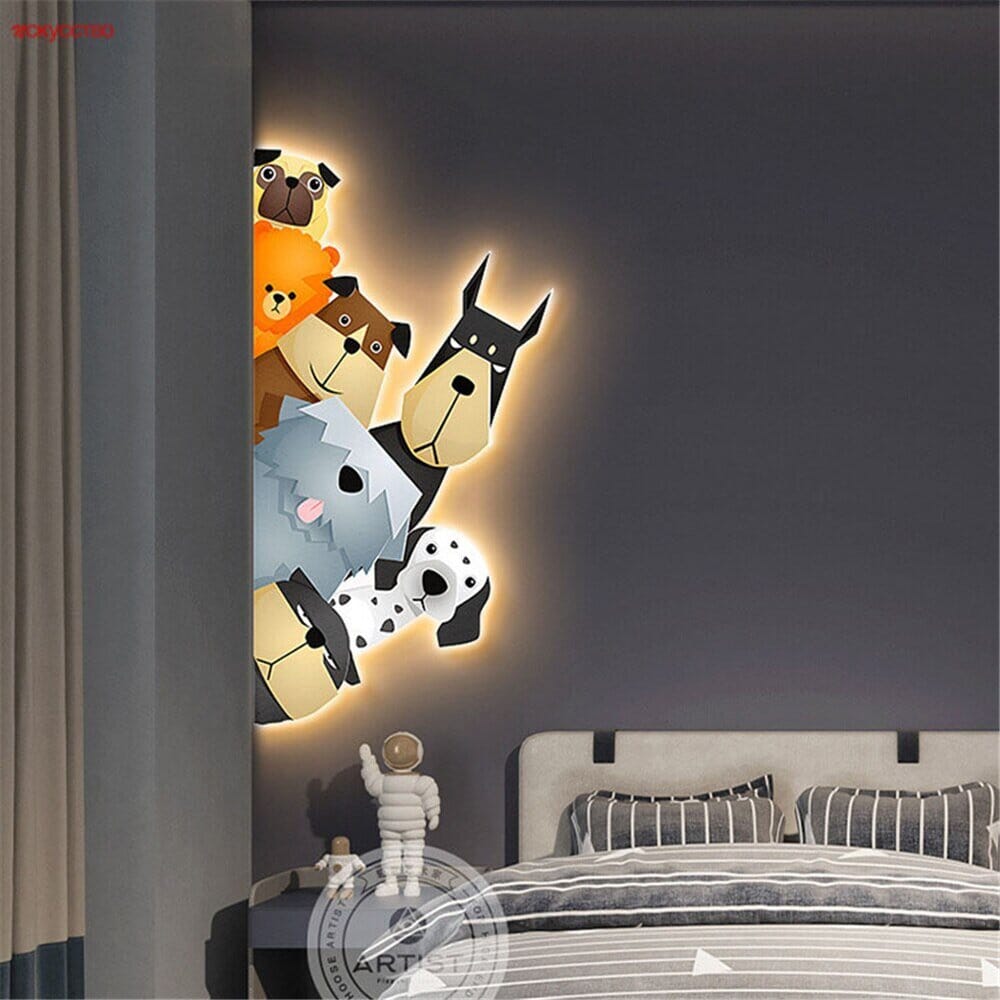 Animal Murals Led Wall Lamp With Plug Wire For Kids Room - ZENDUCE - Style A