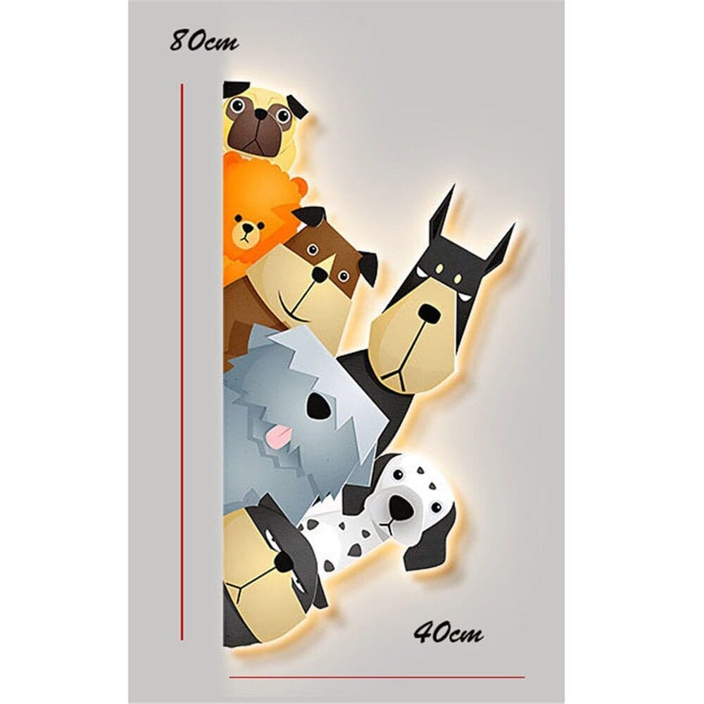 Animal Murals Led Wall Lamp With Plug Wire For Kids Room - ZENDUCE - Style A