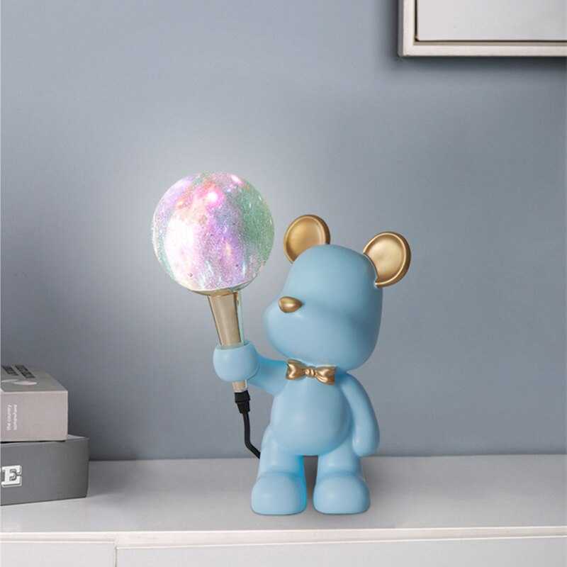 Bear Bedside Lamp for Kids Room - ZENDUCE - Blue / Warm White (2700-3500K)