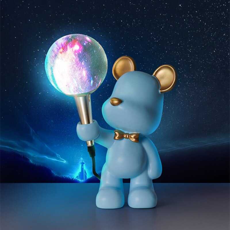 Bear Bedside Lamp for Kids Room - ZENDUCE - Blue / Warm White (2700-3500K)