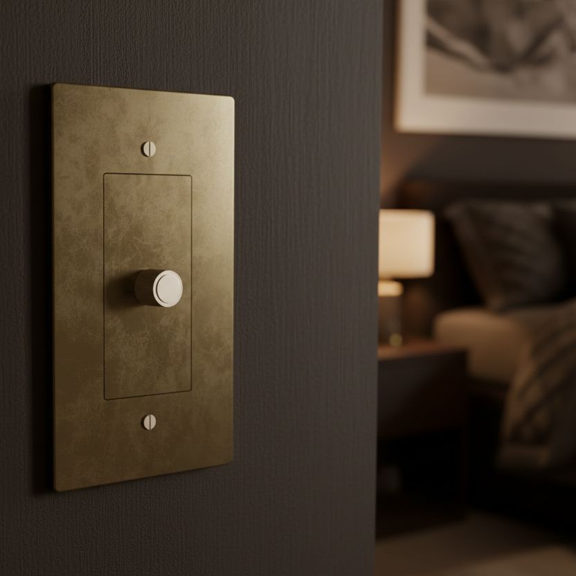 Brass 3-way Rotary Dimmer Switch-Modern Rotary LED Dimmer Wall Switch (1–5 Gang)-ZENDUCE