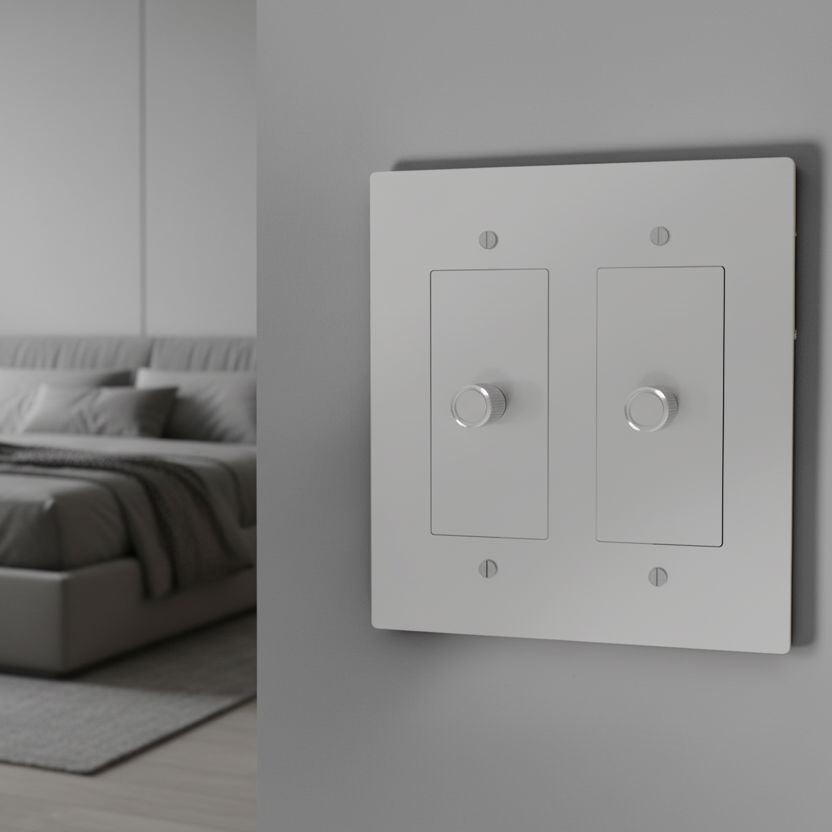 Brass 3-way Rotary Dimmer Switch-Modern Rotary LED Dimmer Wall Switch (1–5 Gang)-ZENDUCE