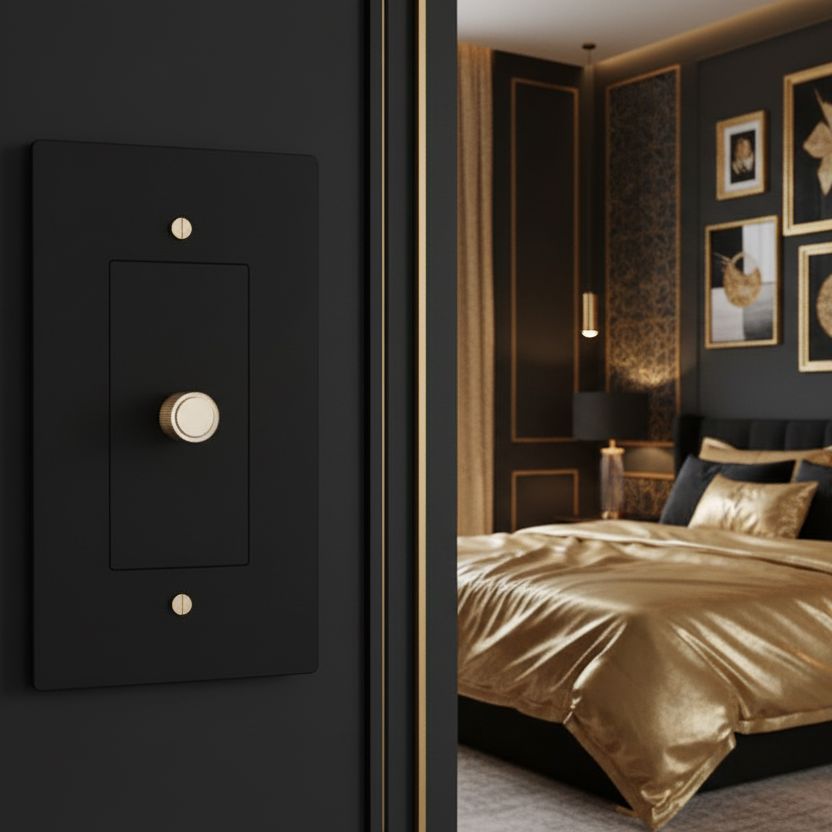Brass 3-way Rotary Dimmer Switch-Modern Rotary LED Dimmer Wall Switch (1–5 Gang)-ZENDUCE
