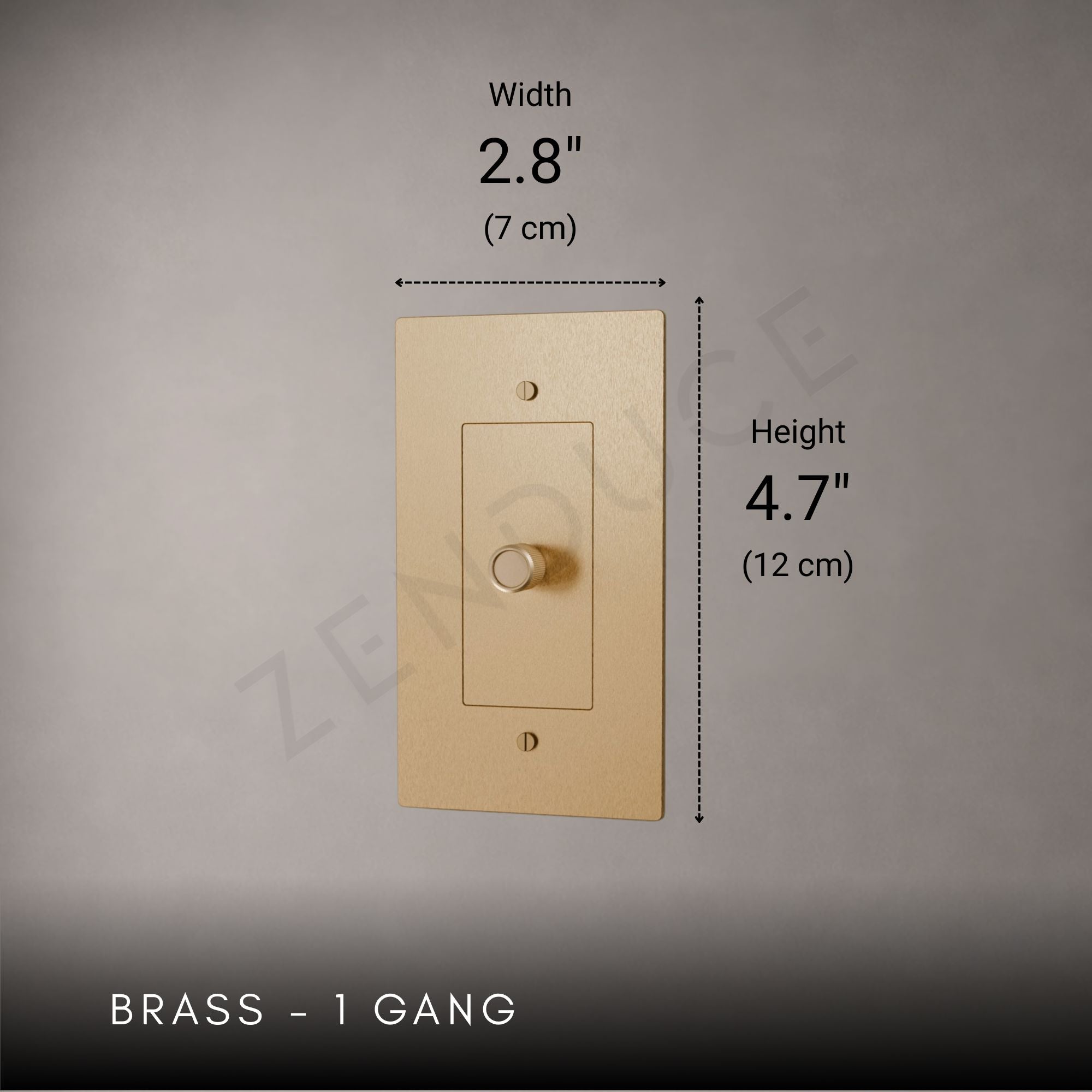 Brass 3-way Rotary Dimmer Switch-Modern Rotary LED Dimmer Wall Switch (1–5 Gang)-ZENDUCE