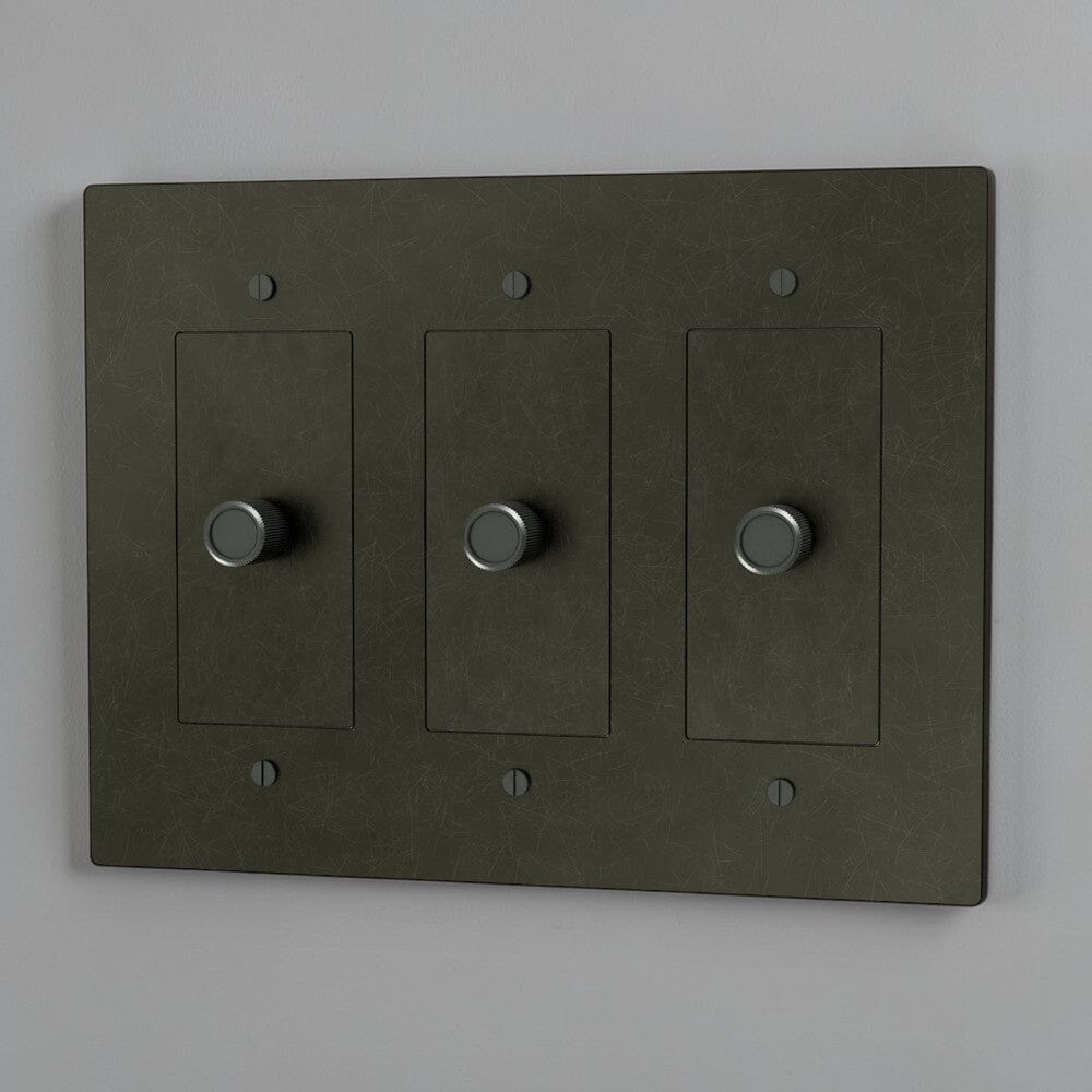 Brass 3-way Rotary Dimmer Switch-Modern Rotary LED Dimmer Wall Switch (1–5 Gang)-ZENDUCE