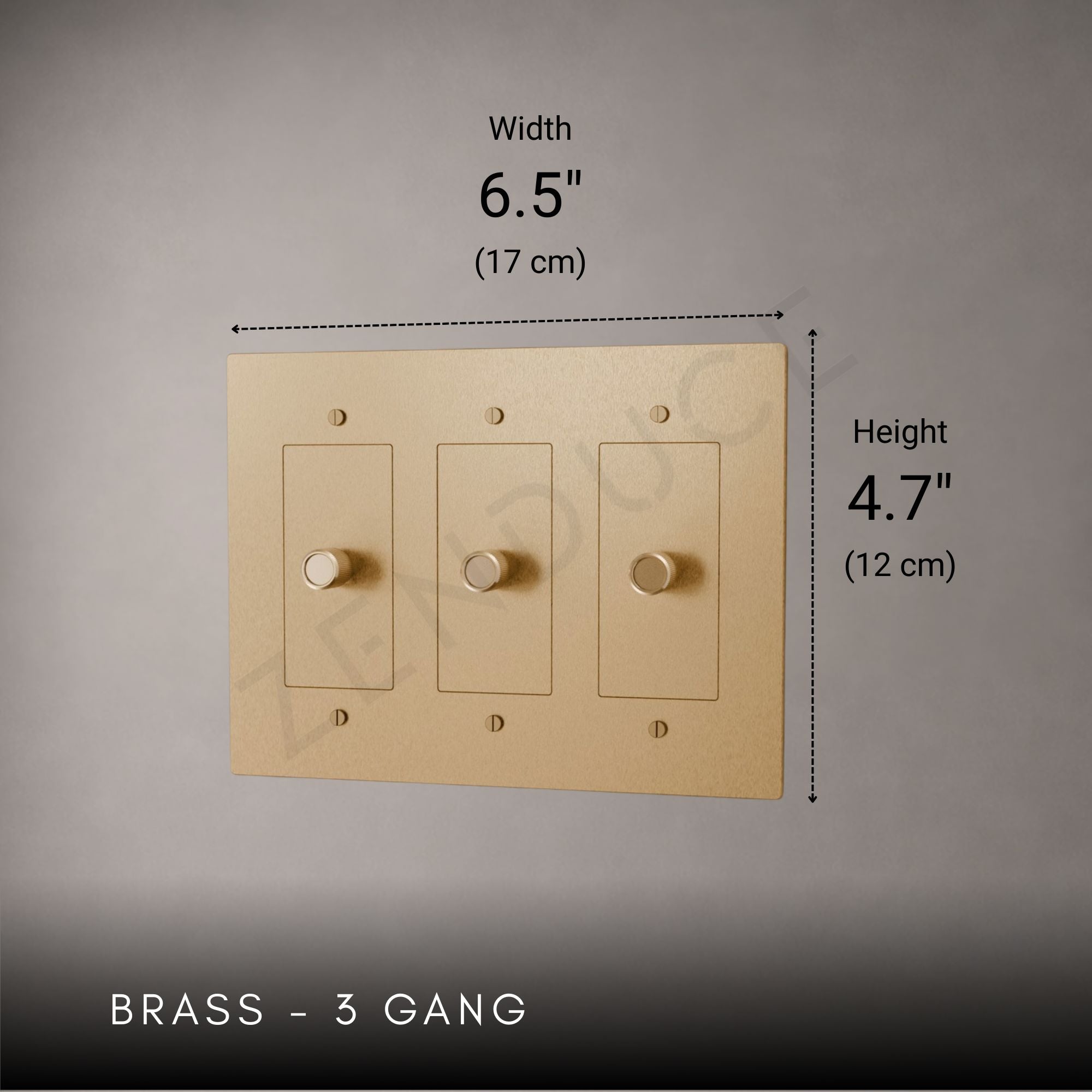 Brass 3-way Rotary Dimmer Switch-Modern Rotary LED Dimmer Wall Switch (1–5 Gang)-ZENDUCE