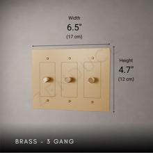 Brass 3-way Rotary Dimmer Switch-Modern Rotary LED Dimmer Wall Switch (1–5 Gang)-ZENDUCE