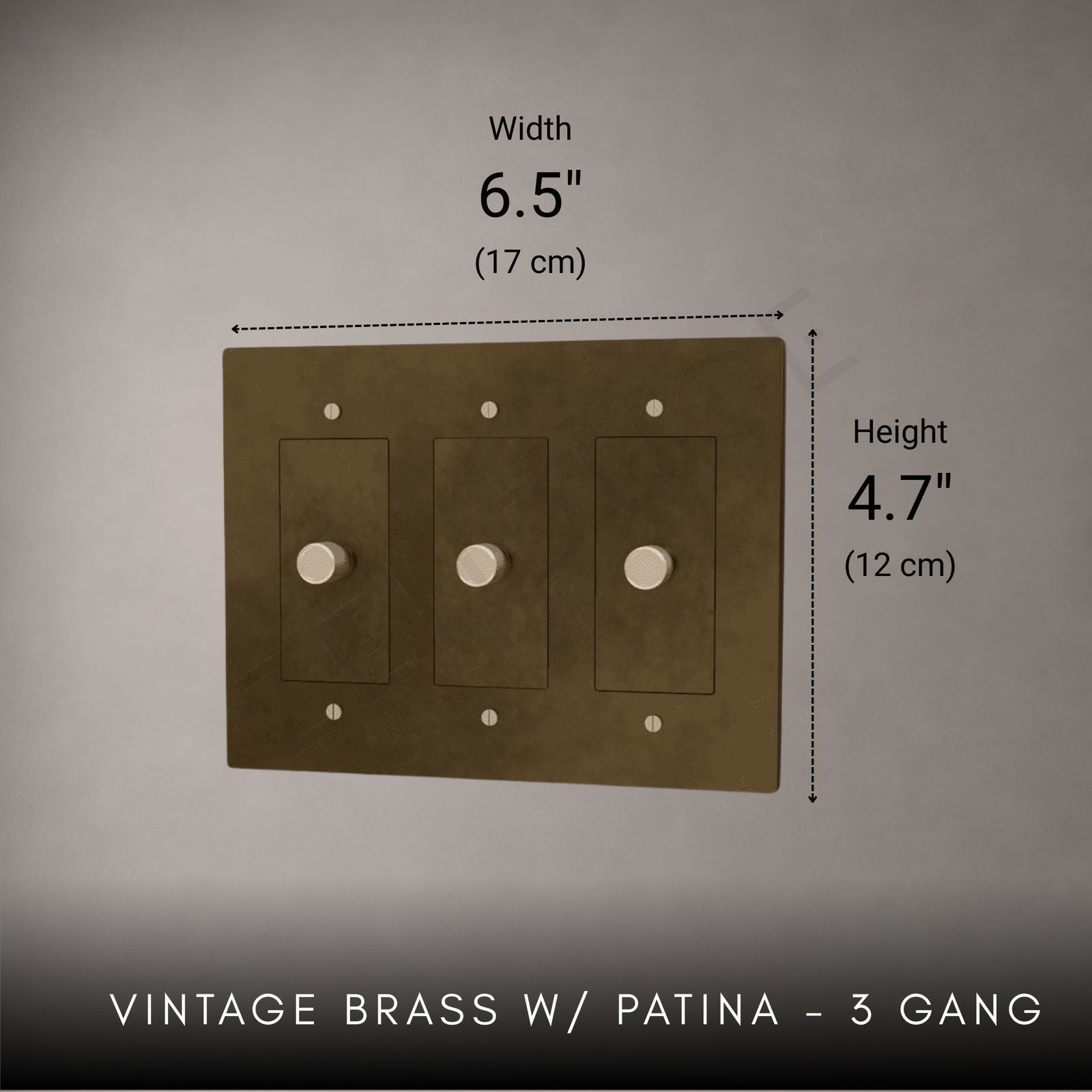 Brass 3-way Rotary Dimmer Switch-Modern Rotary LED Dimmer Wall Switch (1–5 Gang)-ZENDUCE