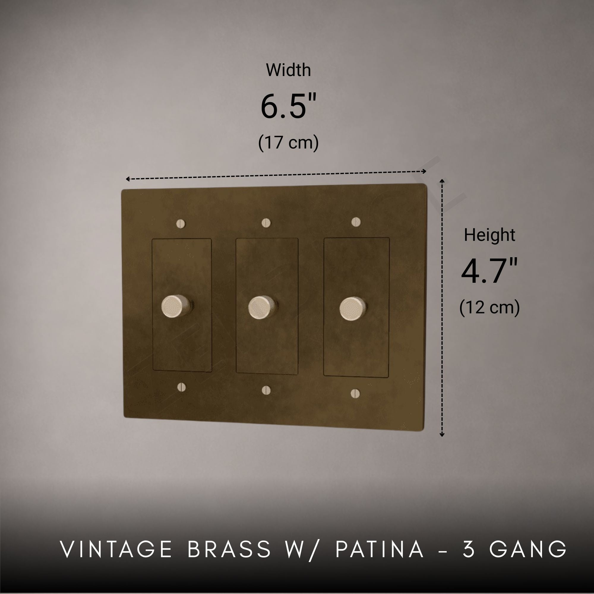 Brass 3-way Rotary Dimmer Switch-Modern Rotary LED Dimmer Wall Switch (1–5 Gang)-ZENDUCE