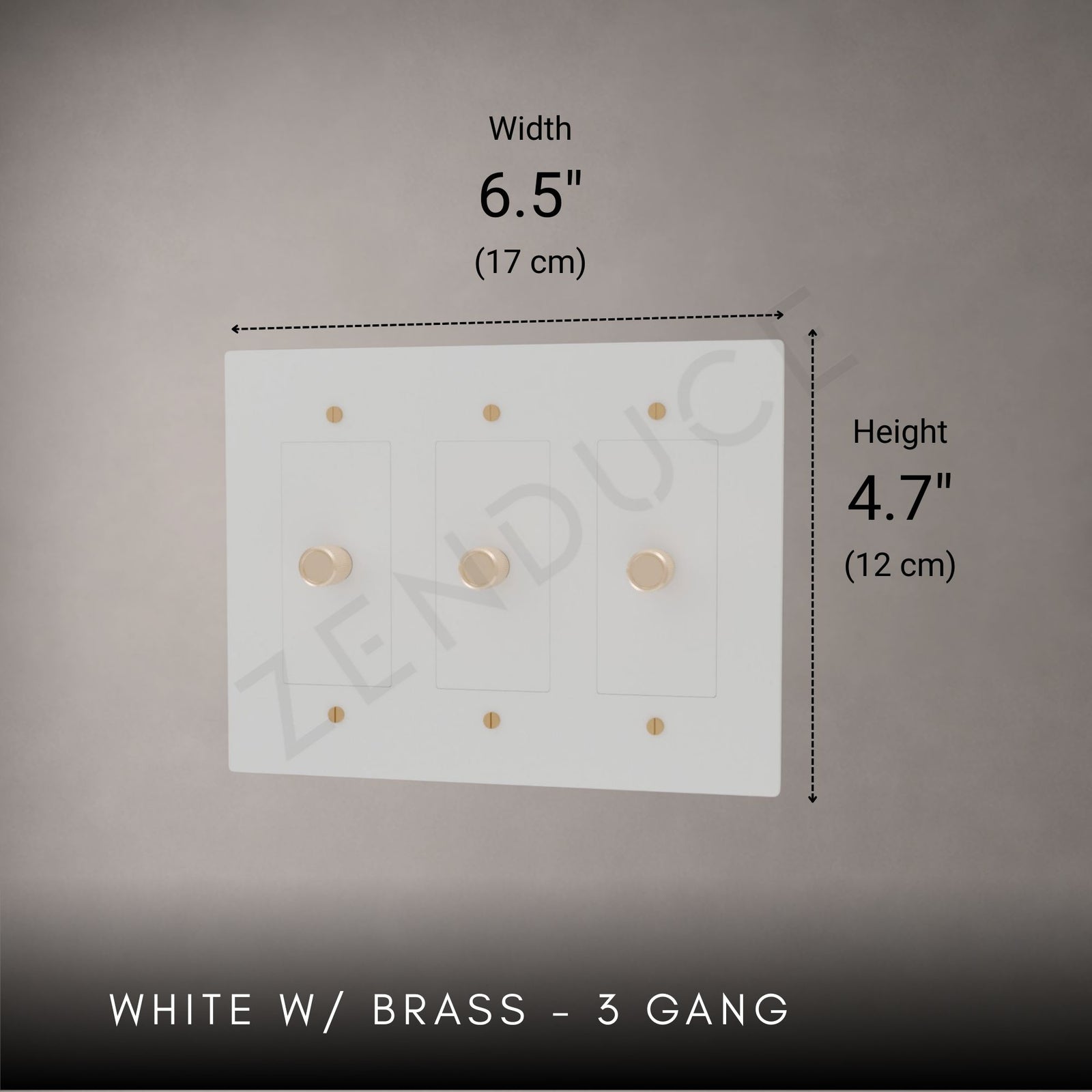 Brass 3-way Rotary Dimmer Switch-Modern Rotary LED Dimmer Wall Switch (1–5 Gang)-ZENDUCE