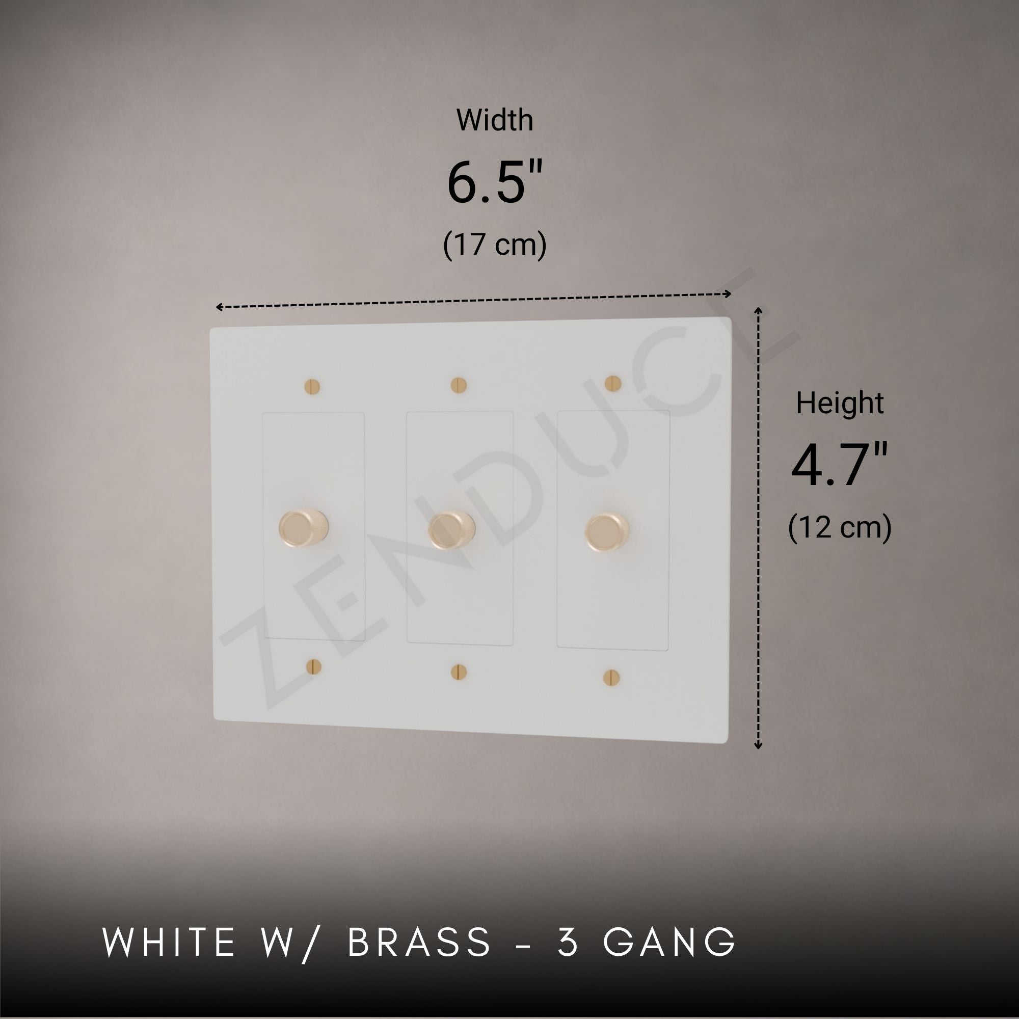 Brass 3-way Rotary Dimmer Switch-Modern Rotary LED Dimmer Wall Switch (1–5 Gang)-ZENDUCE