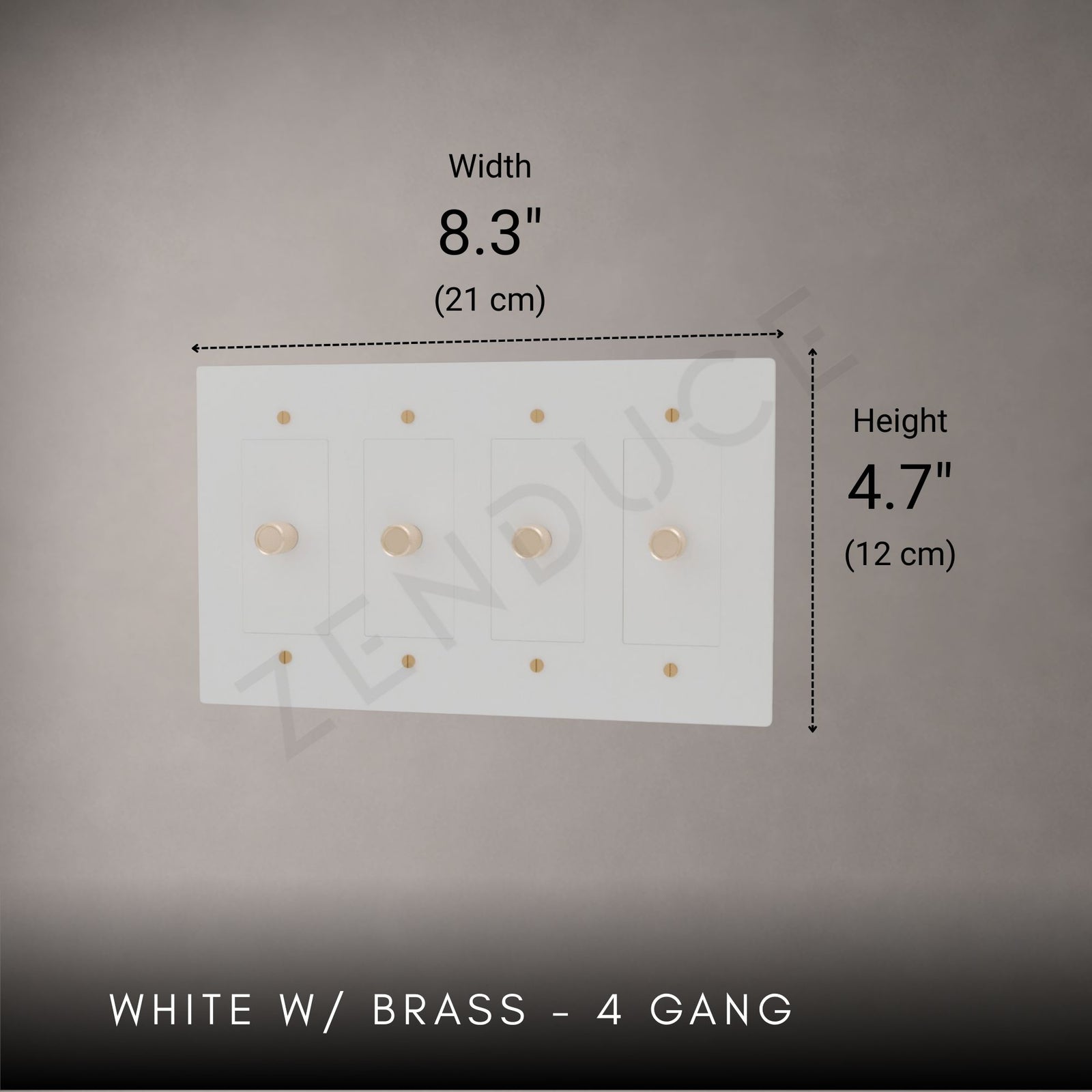 Brass 3-way Rotary Dimmer Switch-Modern Rotary LED Dimmer Wall Switch (1–5 Gang)-ZENDUCE