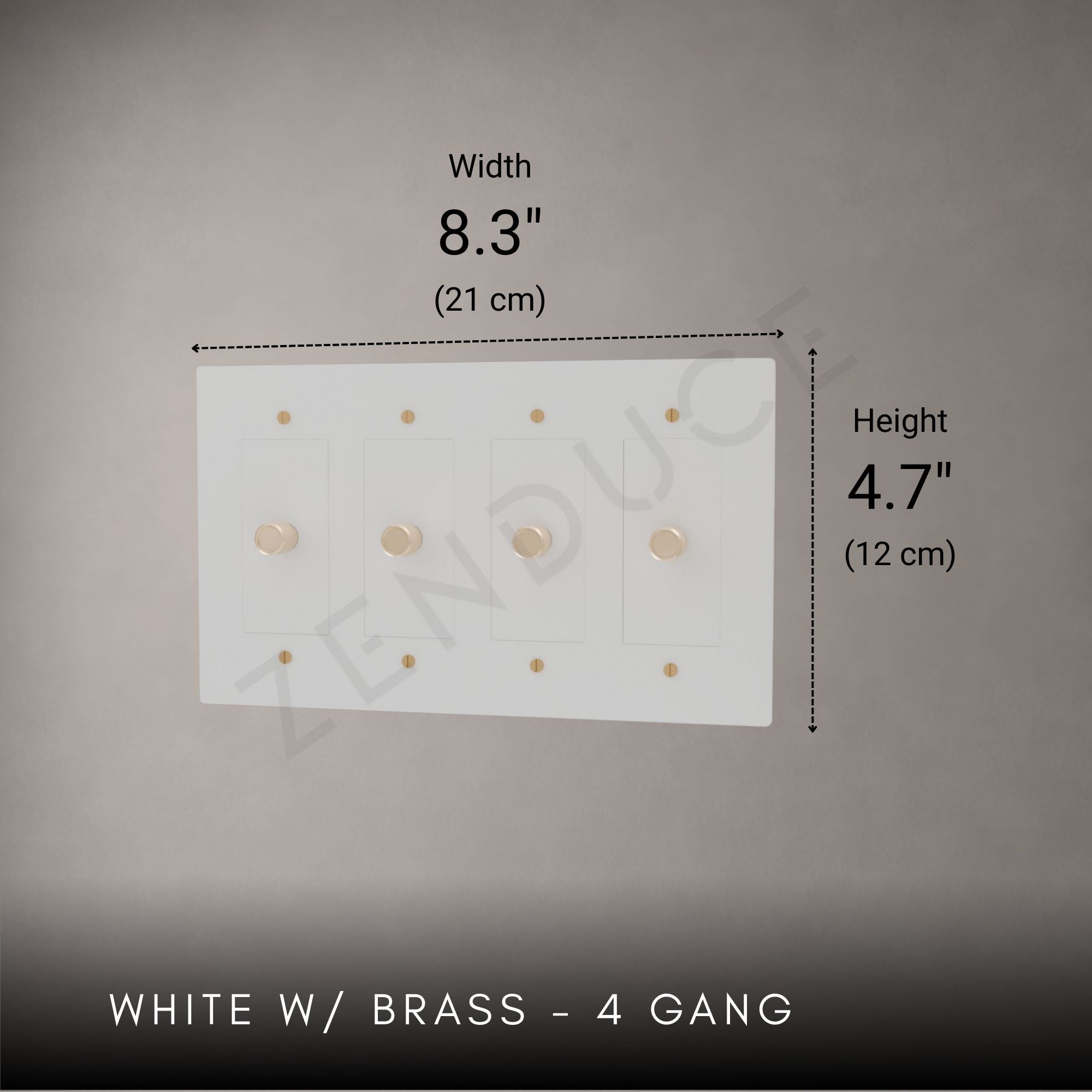 Brass 3-way Rotary Dimmer Switch-Modern Rotary LED Dimmer Wall Switch (1–5 Gang)-ZENDUCE