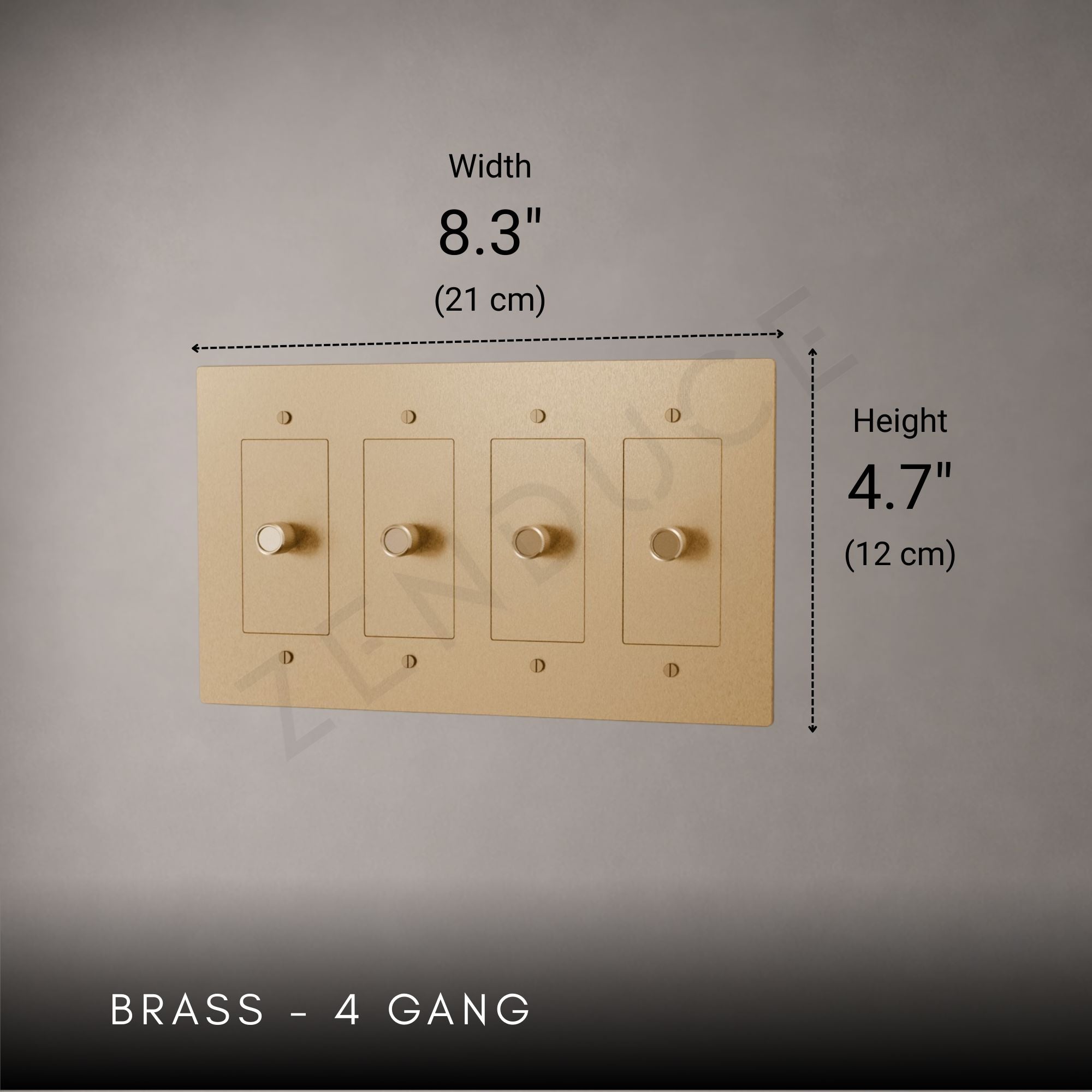 Brass 3-way Rotary Dimmer Switch-Modern Rotary LED Dimmer Wall Switch (1–5 Gang)-ZENDUCE