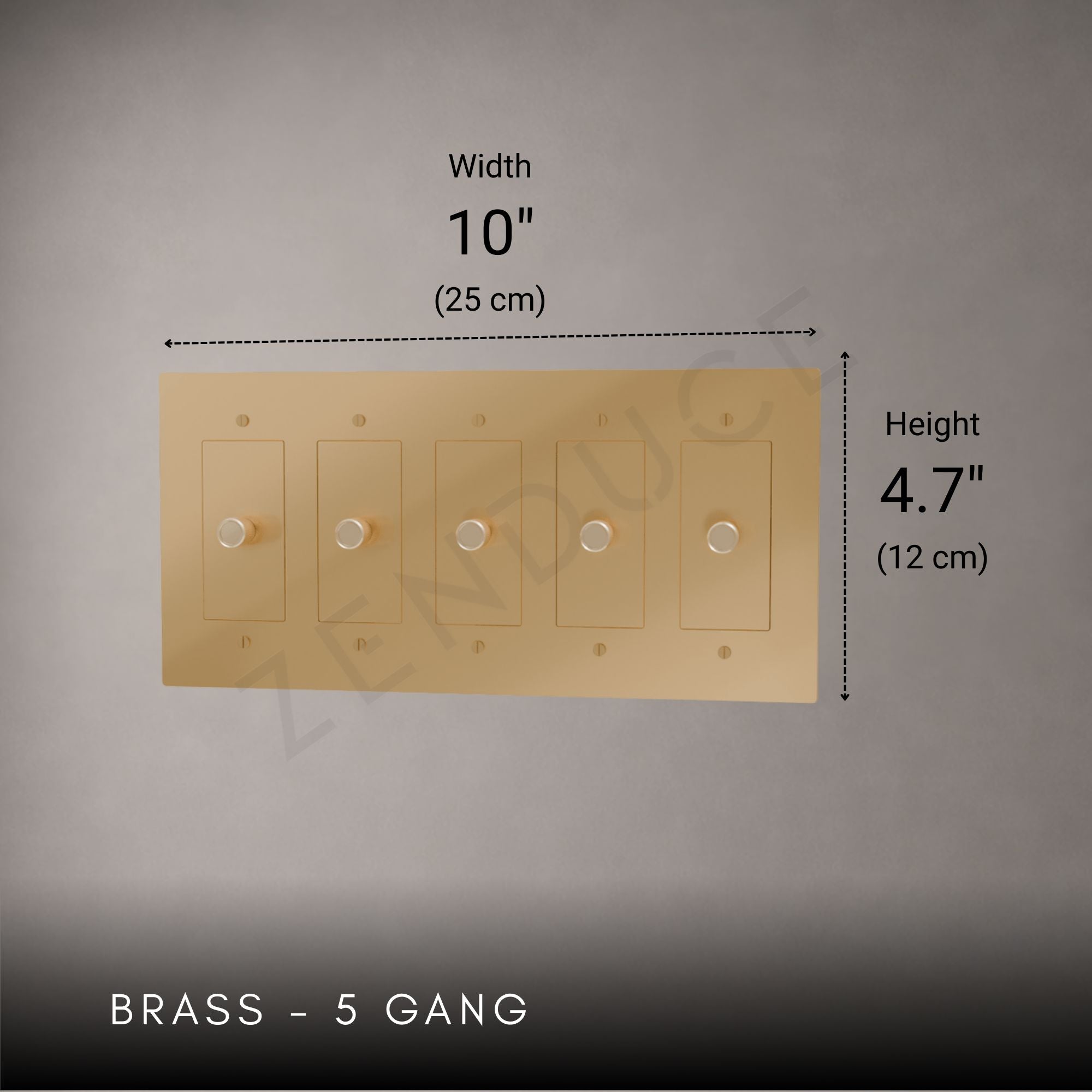 Brass 3-way Rotary Dimmer Switch-Modern Rotary LED Dimmer Wall Switch (1–5 Gang)-ZENDUCE
