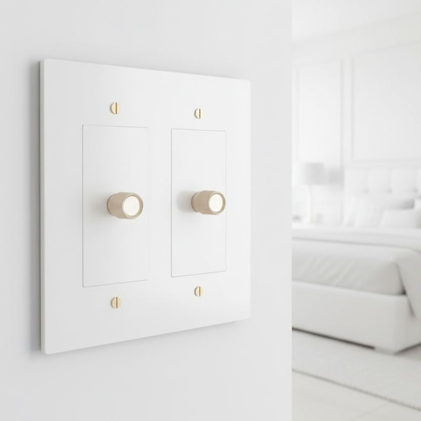 Brass 3-way Rotary Dimmer Switch-Modern Rotary LED Dimmer Wall Switch (1–5 Gang)-ZENDUCE