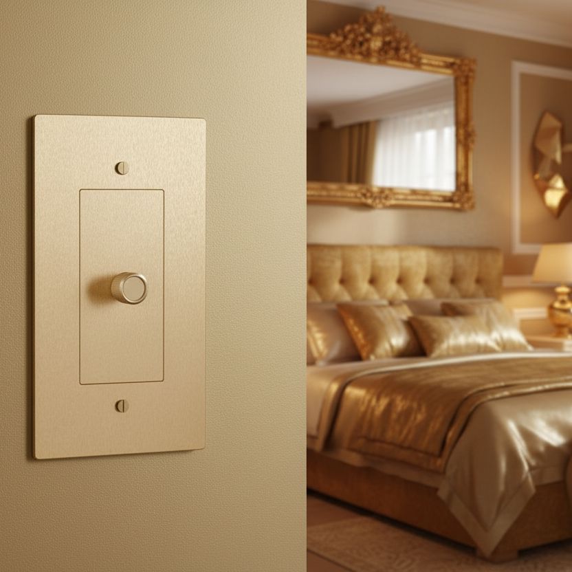 Brass 3-way Rotary Dimmer Switch-Modern Rotary LED Dimmer Wall Switch (1–5 Gang)-ZENDUCE