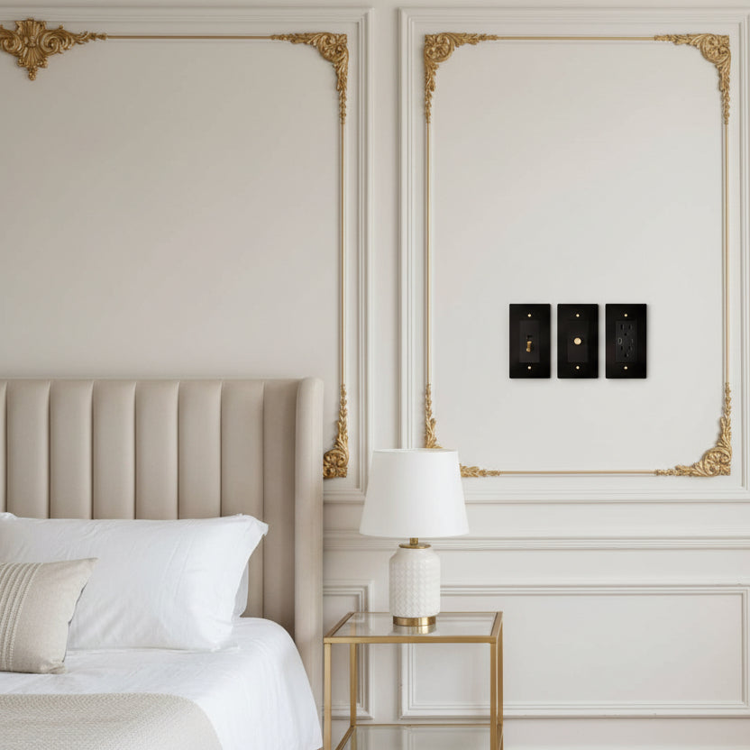 Brass Electrical Sample Kit-Modern Decorative Electrical Wall Switch & USB Outlet Plate-ZENDUCE