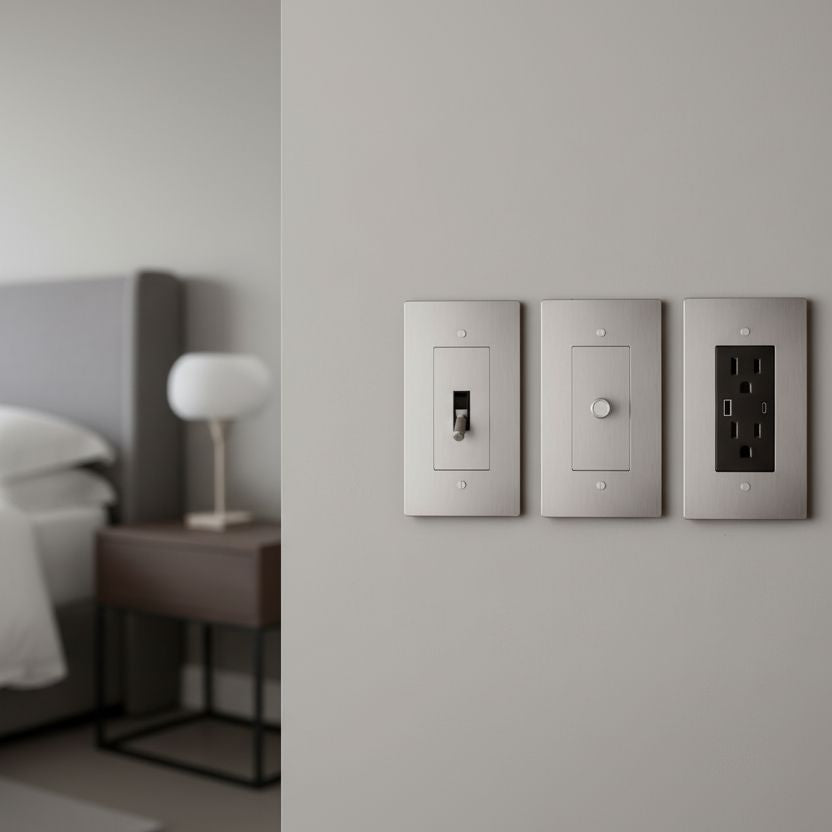 Brass Electrical Sample Kit-Modern Decorative Electrical Wall Switch & USB Outlet Plate-ZENDUCE
