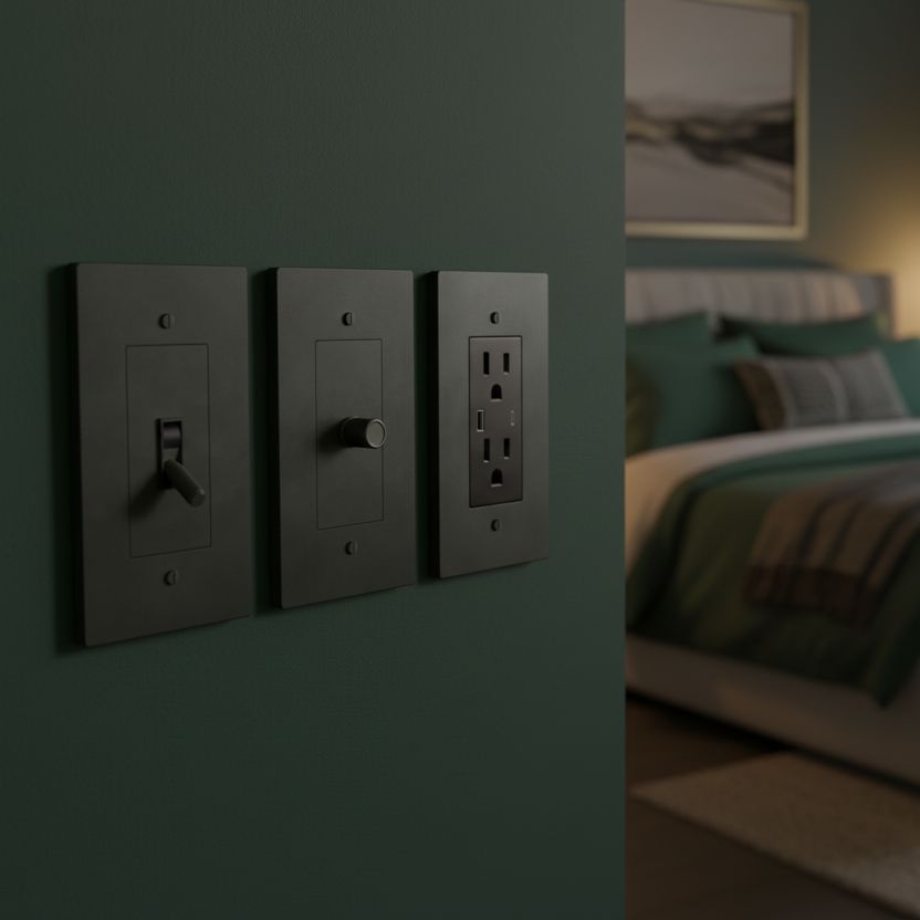 Brass Electrical Sample Kit-Modern Decorative Electrical Wall Switch & USB Outlet Plate-ZENDUCE