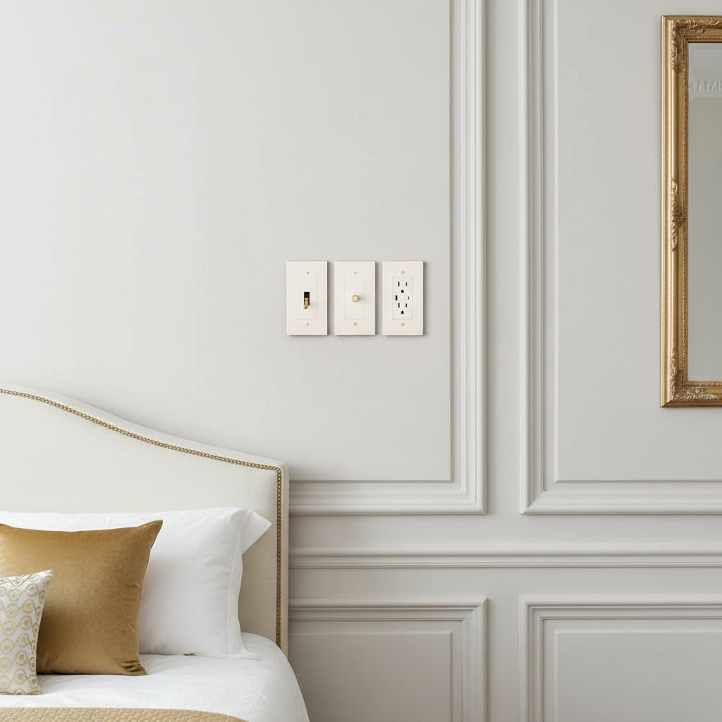 Brass Electrical Sample Kit-Modern Decorative Electrical Wall Switch & USB Outlet Plate-ZENDUCE