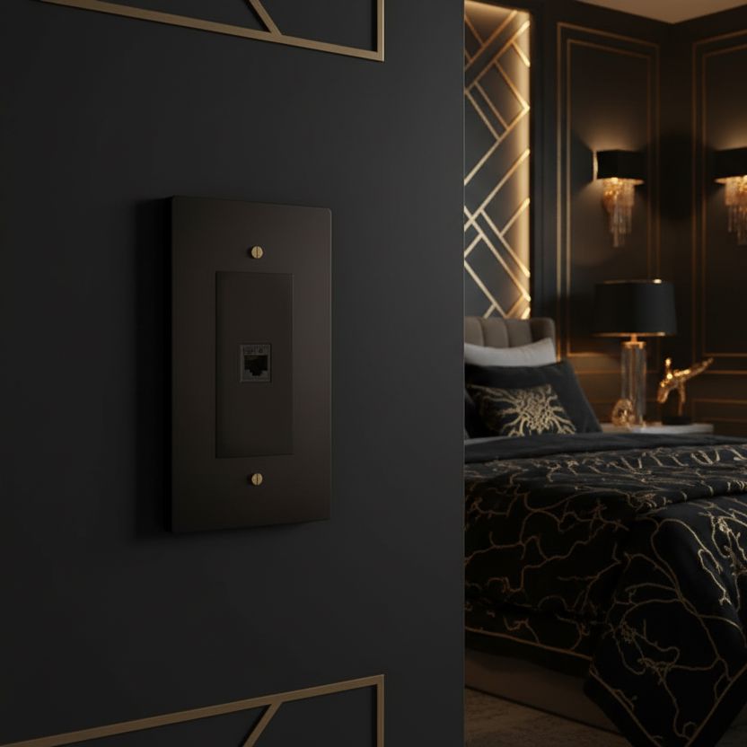 Brass Ethernet Socket-Modern Ethernet Wall Socket-ZENDUCE